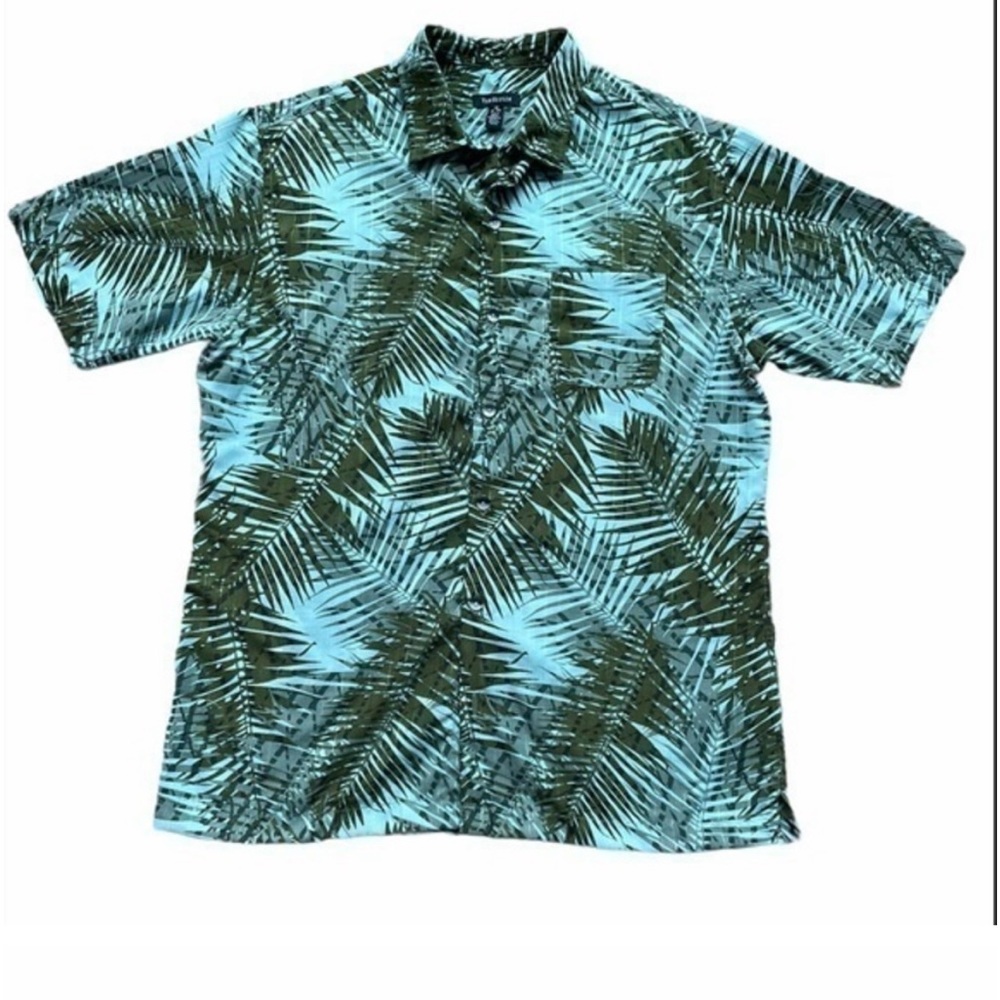 Van Heusen Palm tree Print Shirt Sleeve Shirt Medium